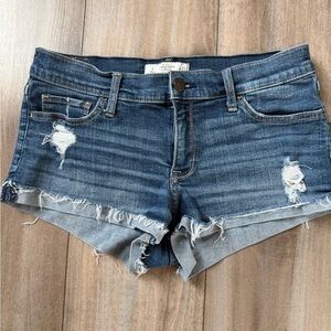Abercrombie & Fitch Blue Distressed Jean Shorts